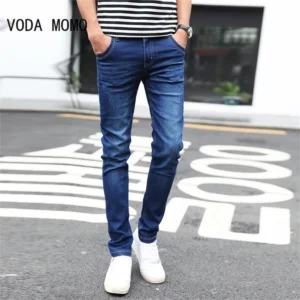 Fashion Men's Jeans Pants Stretch Dark Blue Skinny Jeans