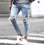 New Fashion Soft Elastic Skinny Jeans hombre Pencil Pants