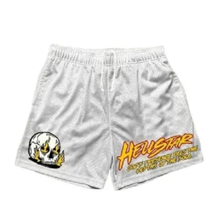 Hellstar logo White & Black Shorts